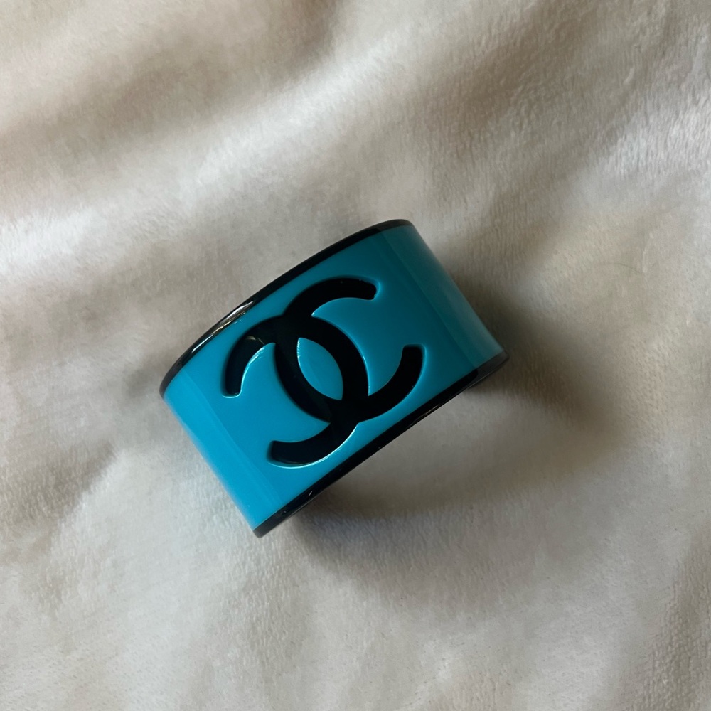 Authentic Chanel Logo Cuff Bracelet